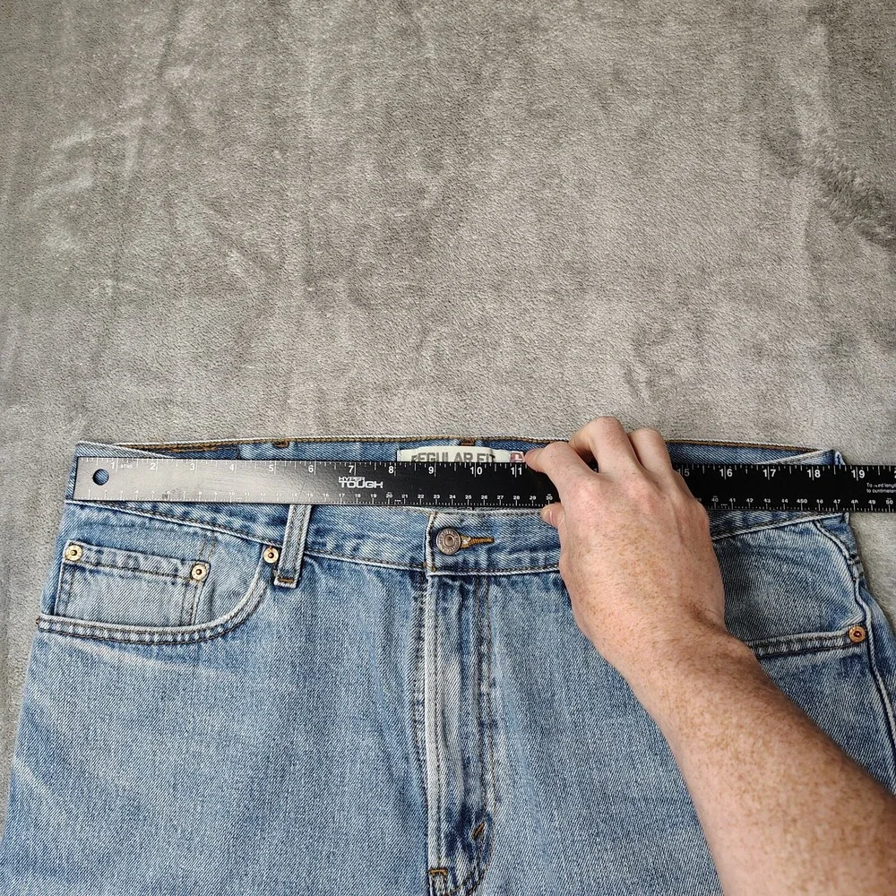 Y2K Levi's 505‎ Regular Fit Jeans Mens 38x34 Light Wash Blue Straight Leg Cotton